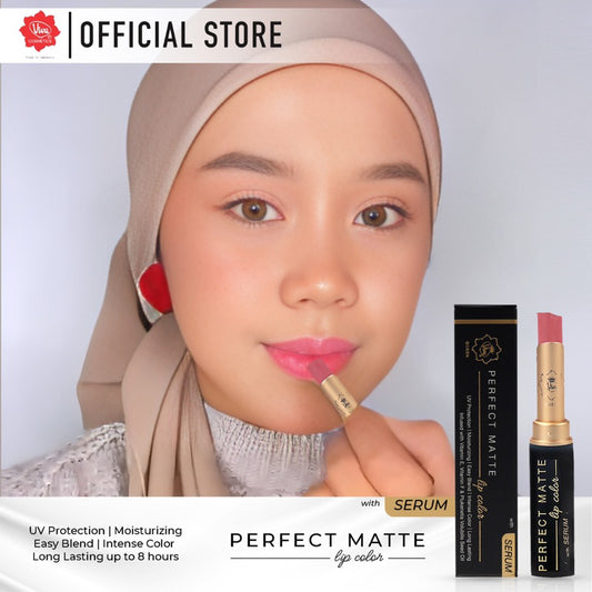 Viva Queen Perfect Matte SERUM Lip Color – LONG LASTING, WITH VIT E & F, PLUKENETIA VOLUBILIS SEED OIL,  INTENSE COLOR, MOISTURIZING with UV FILTER & Squalane (tersedia 10 varian warna)