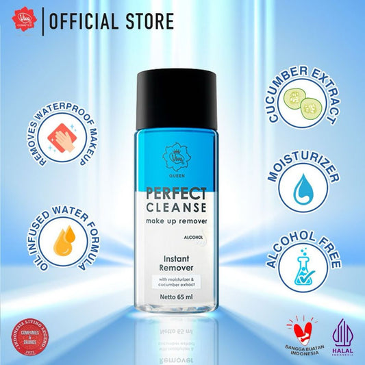 Viva Queen Perfect Cleanse Make Up Remover ALCOHOL FREE with Moisturizer & Cucumber Extract (INSTANT REMOVER) - 65ml