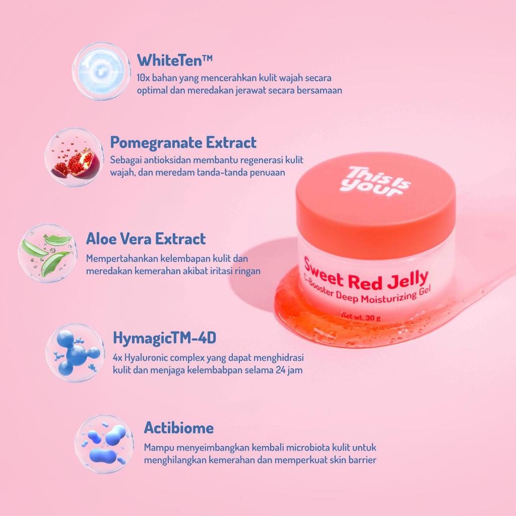 [BEST SELLER] This is Your Sweet Red Jelly C-Booster Deep Moisturizer Gel 30g | Mengandung WhiteTen, Pomegranate Extract, Actibiome | Membantu Memperbaiki Skin Barrier, sebagai Pelembab Wajah Membantu Mengencangkan dan Mencerahkan Wajah Yang Kusam