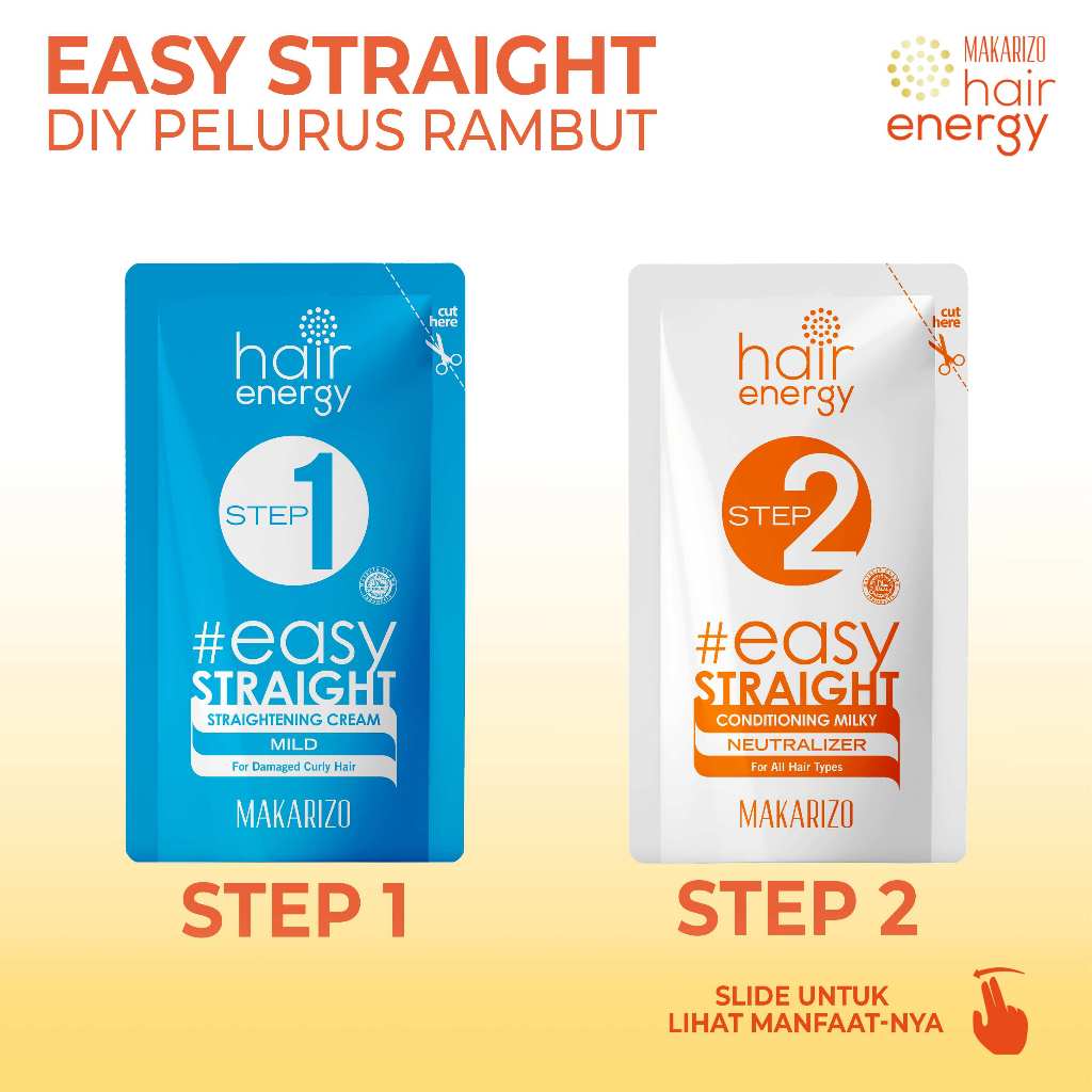 Makarizo Hair Energy Easy Straight - MILD 120 mL Pelurus Rambut
