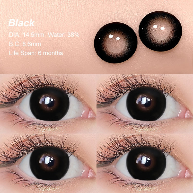 0.00 ~-8.00 Magister Softlens Minus 14.5m Lensa Kontak Minus Lensa Mata Besar Coklat Hitam 6 bulan 1 pasang
