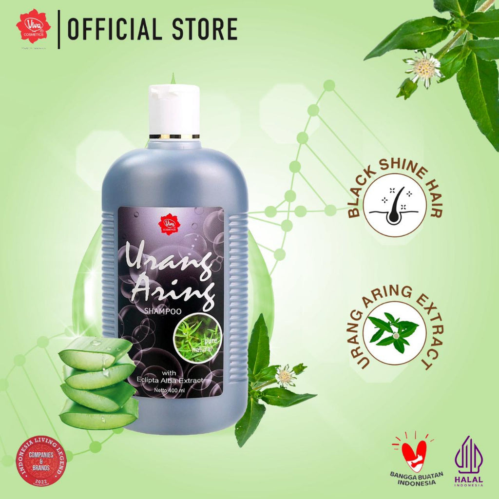 [Super Pack !!!] Viva Shampoo Urang Aring for Black Shine Hair - 400ml - (2 pcs)