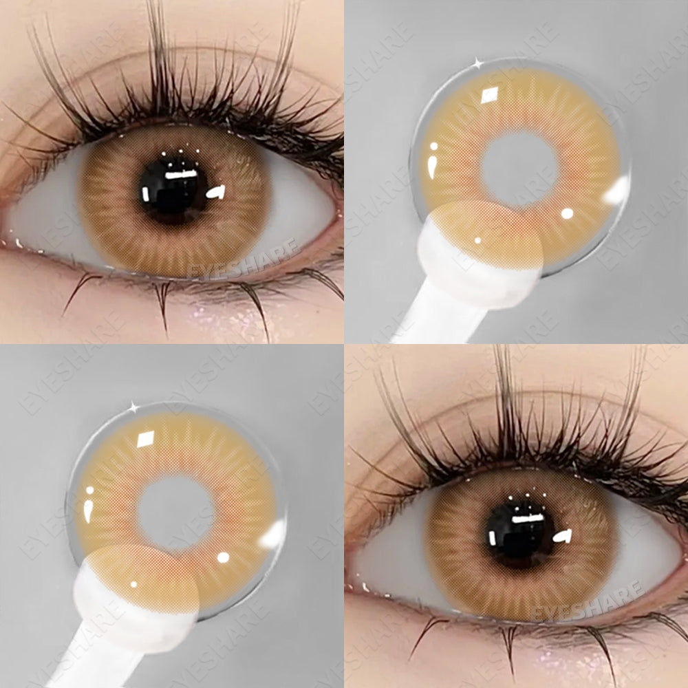 Eyeshare Iceland Brown 1Pasang 14.2mm Lensa Kontak Soflens Warna softlense