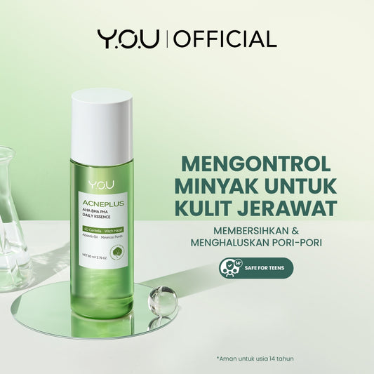 YOU AcnePlus AHA BHA PHA Daily Essence Toner Kulit Berminyak Jerawat Centella dan Oil Control