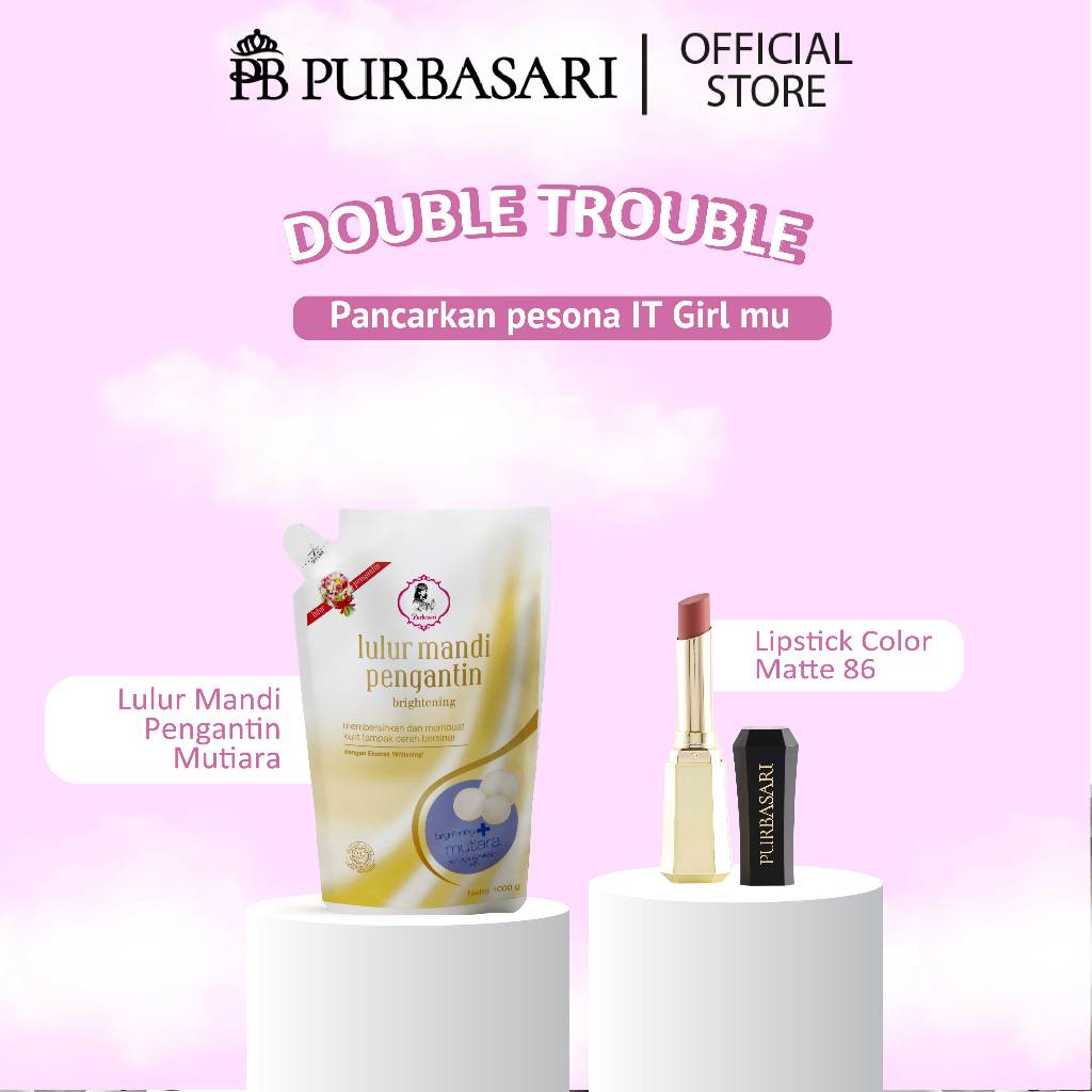 [ISI 2PCS] Purbasari Lulur Pengantin 1kg + Purbasari Lipstick Color Matte | Lipstick Matte Tahan Lama
