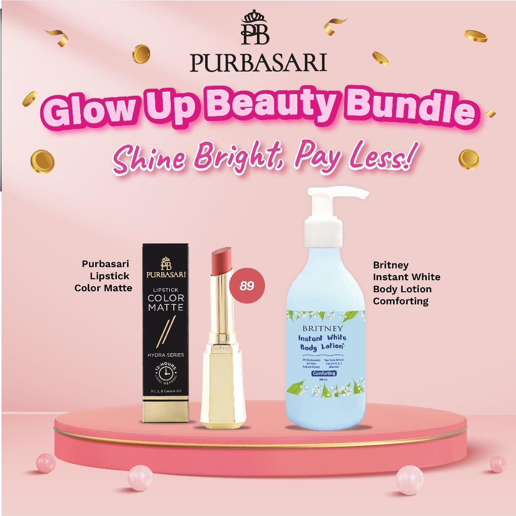 [ISI 2PCS] Purbasari Lipstick Color Matte + Britney Instant White Body Lotion 300g