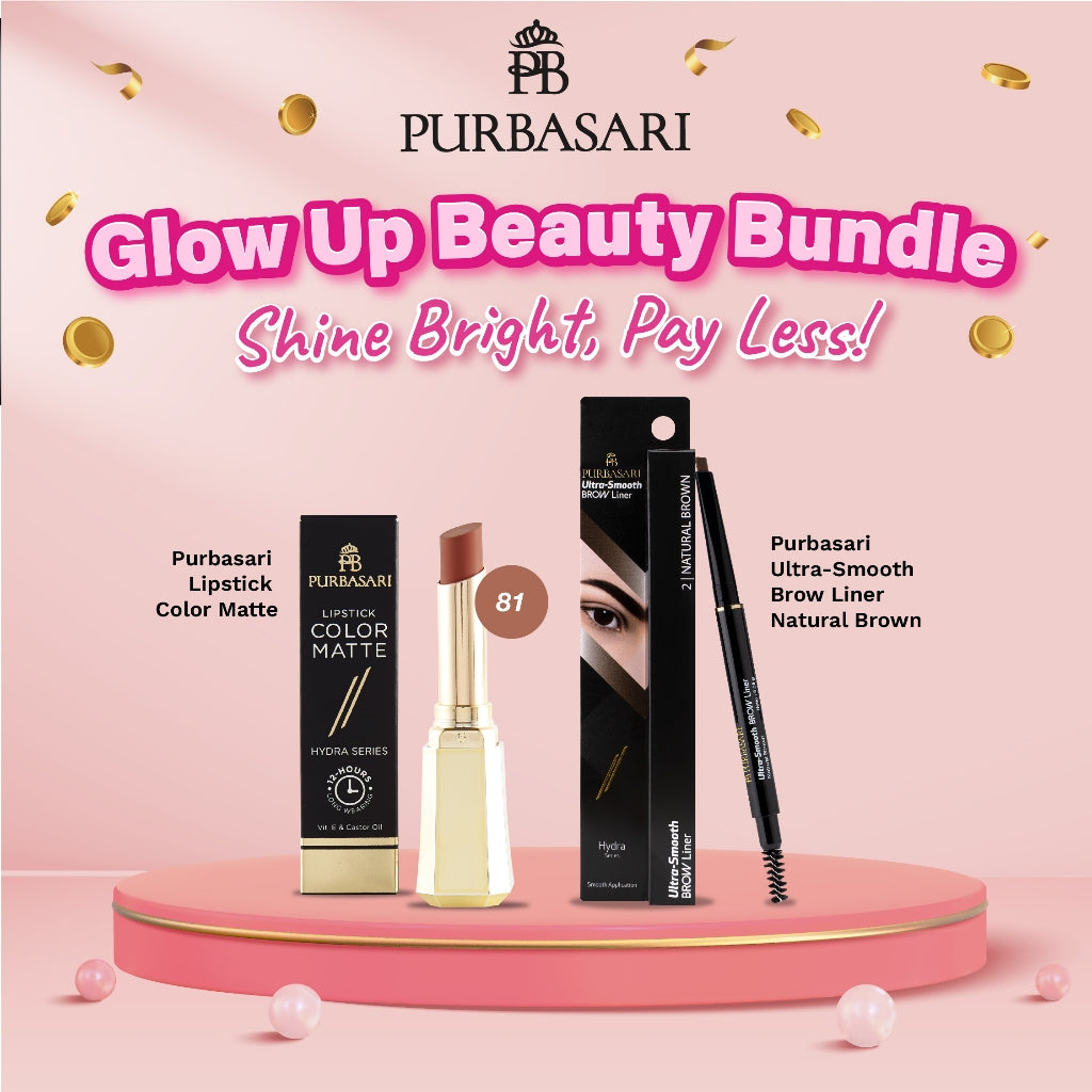 [BUNDLE HEMAT] Purbasari Lipstick Color Matte 81 + Purbasari Ultra Smooth Brow Liner Natural Brown