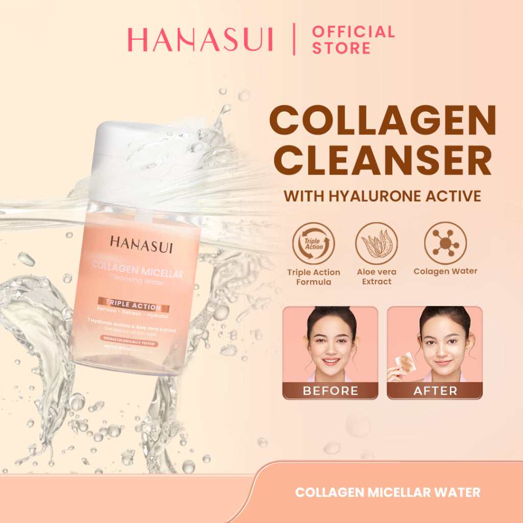 Hanasui Collagen Micellar Cleansing Water - Pembersih Wajah Make Up Remover Cleansing Water dan Melembapkan Wajah