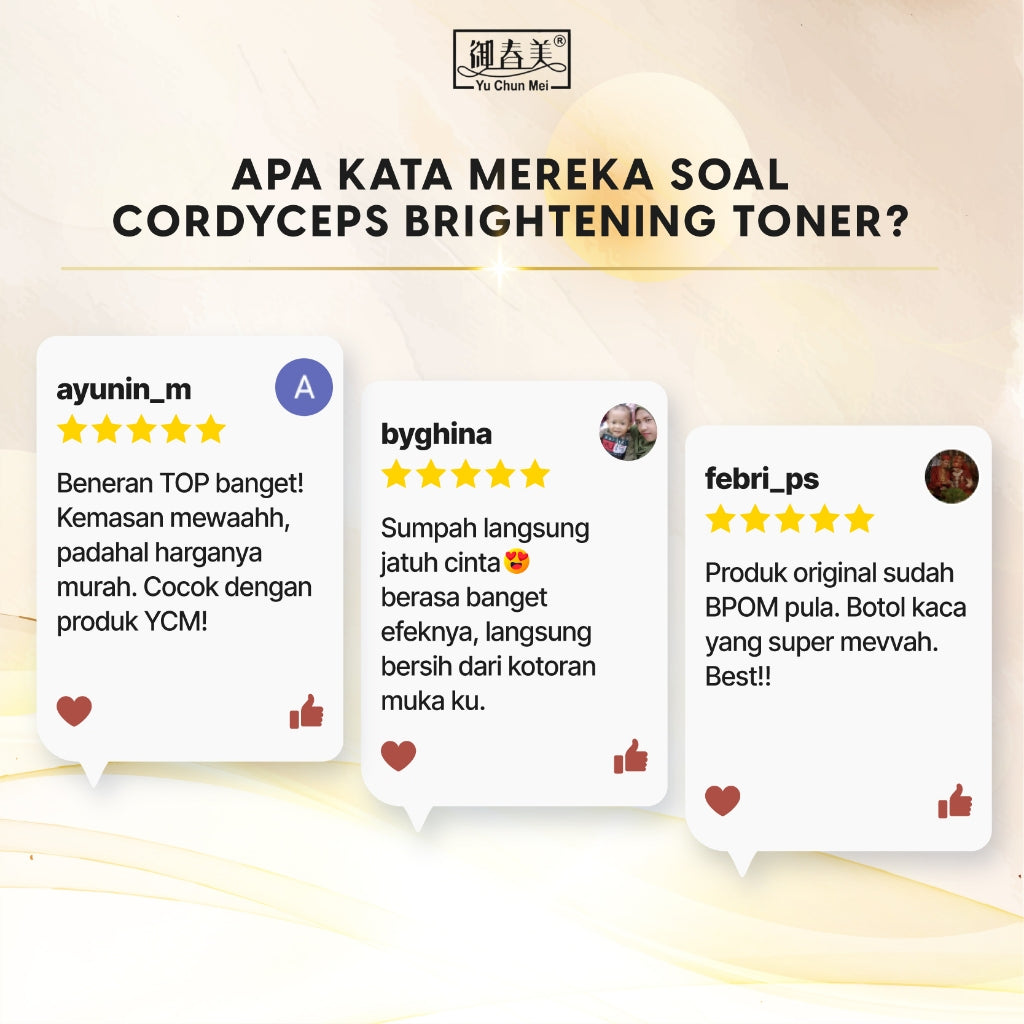 [BPOM ORIGINAL LOKAL] YU CHUN MEI CORDYCEPS Brightening Toner With Calendula Petals 100ml