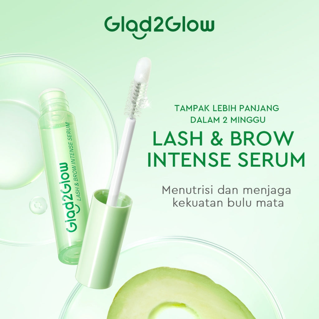 Glad2Glow 2in1 Eyelash & BROW INTENSE SERUM Eyelash Extension -Serum Penumbuh Bulu Mata dan Alis g2glow official store