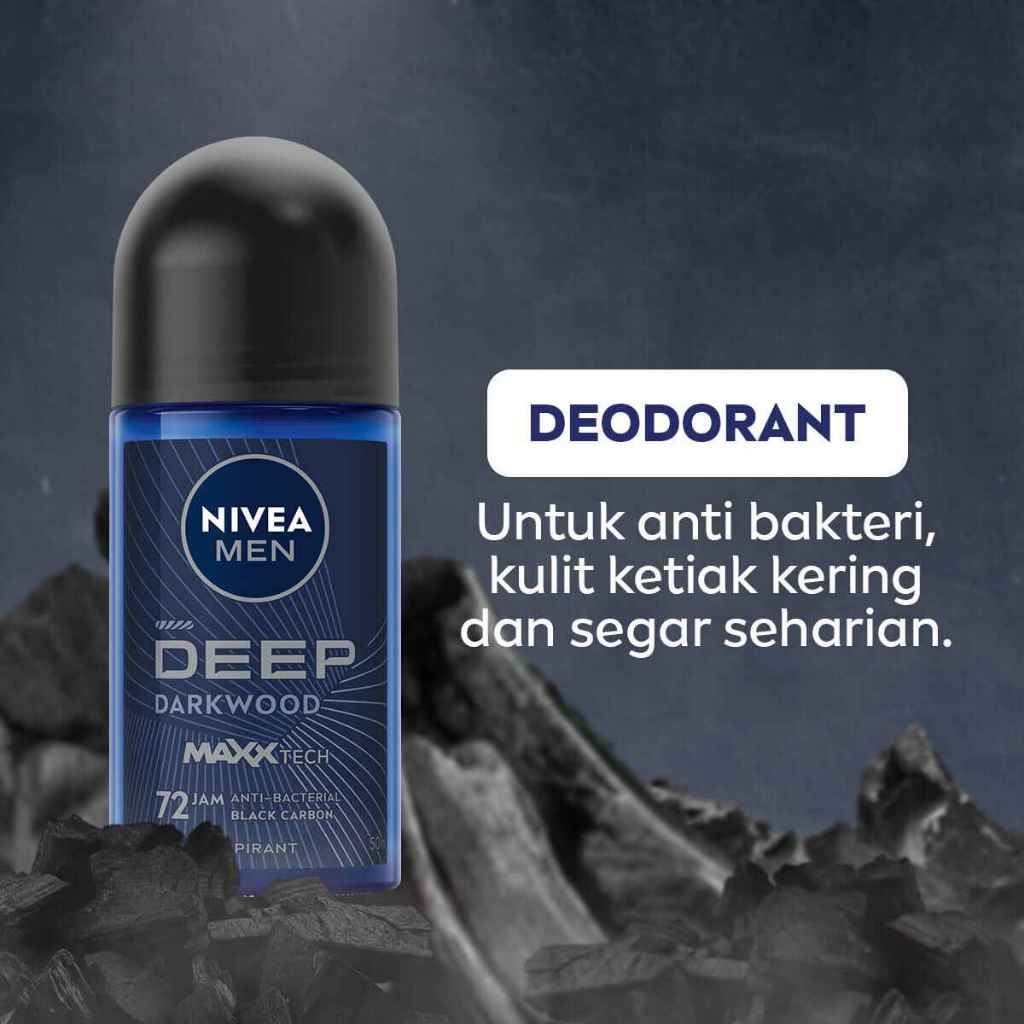 NIVEA MEN Travel Pack-8H Oil Clear Anti-Shine+Purify Cooling Foam 50mL+Deodorant Deep Roll-On 25mL