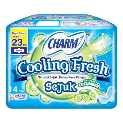 Charm Cooling Fresh Pembalut Wanita Wing Natural Cucumber 23 cm 14 pcs