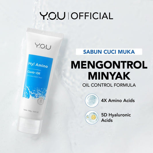 YOU Hy! Amino Contr-Oil Oil Control Facial Wash 100gr Kulit Berminyak Glycolic Acid