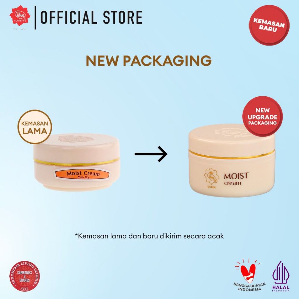 Viva Queen Moist Cream with Moisturizer, VIT A, E & F - 22 gr