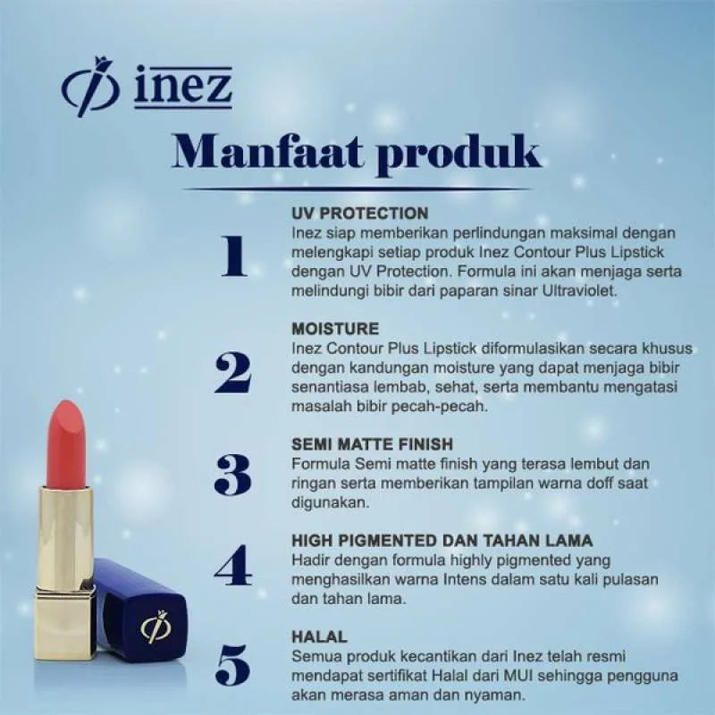 INEZ CCP Lipstick (Lipstick INEZ 09 Burgundy Red)COLOR CONTOUR PLUS LIPSTICK (SPECIAL EDITION 2024)