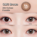 [0.00~-6.00]Magister Softlens Minus OMG Sepasang Lensa Kontak Warna Diameter 14.00mm 6bulan