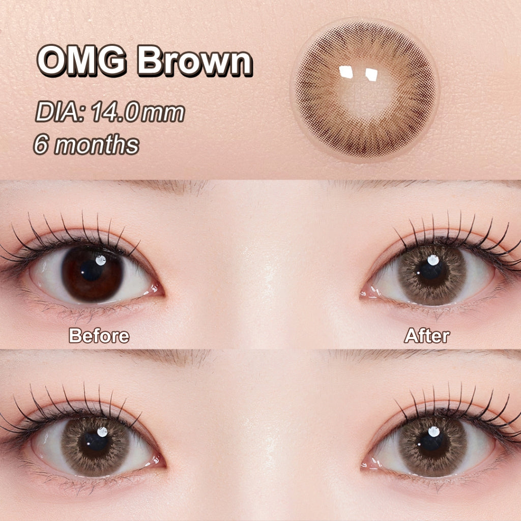 [0.00~-6.00]Magister Softlens Minus OMG Sepasang Lensa Kontak Warna Diameter 14.00mm 6bulan
