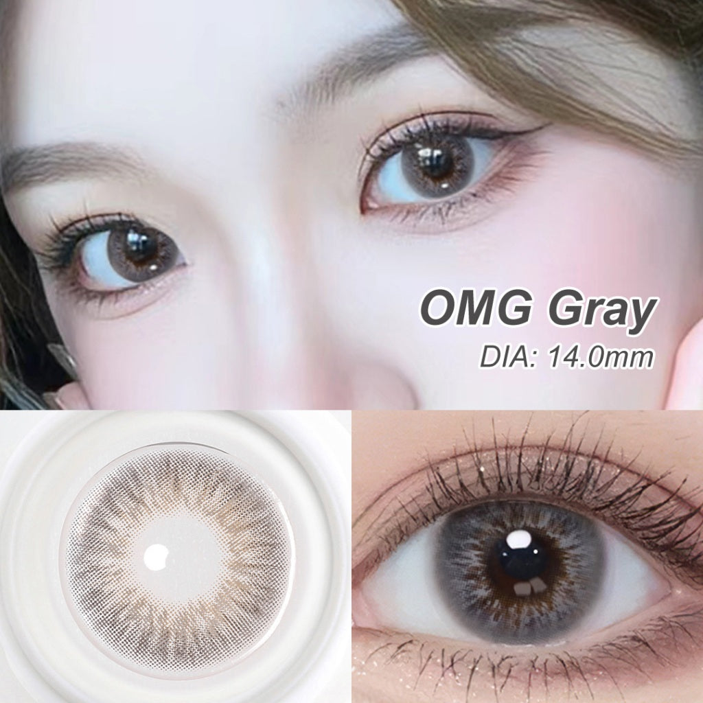 Magister Softlens Normal abu-abu coklat hitam seri Sepasang Lensa kontak diameter14.0-14.5MM kadar air 38% soflens