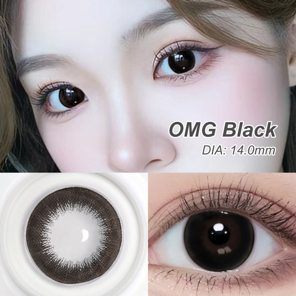 Magister Softlens Normal abu-abu coklat hitam seri Sepasang Lensa kontak diameter14.0-14.5MM kadar air 38% soflens