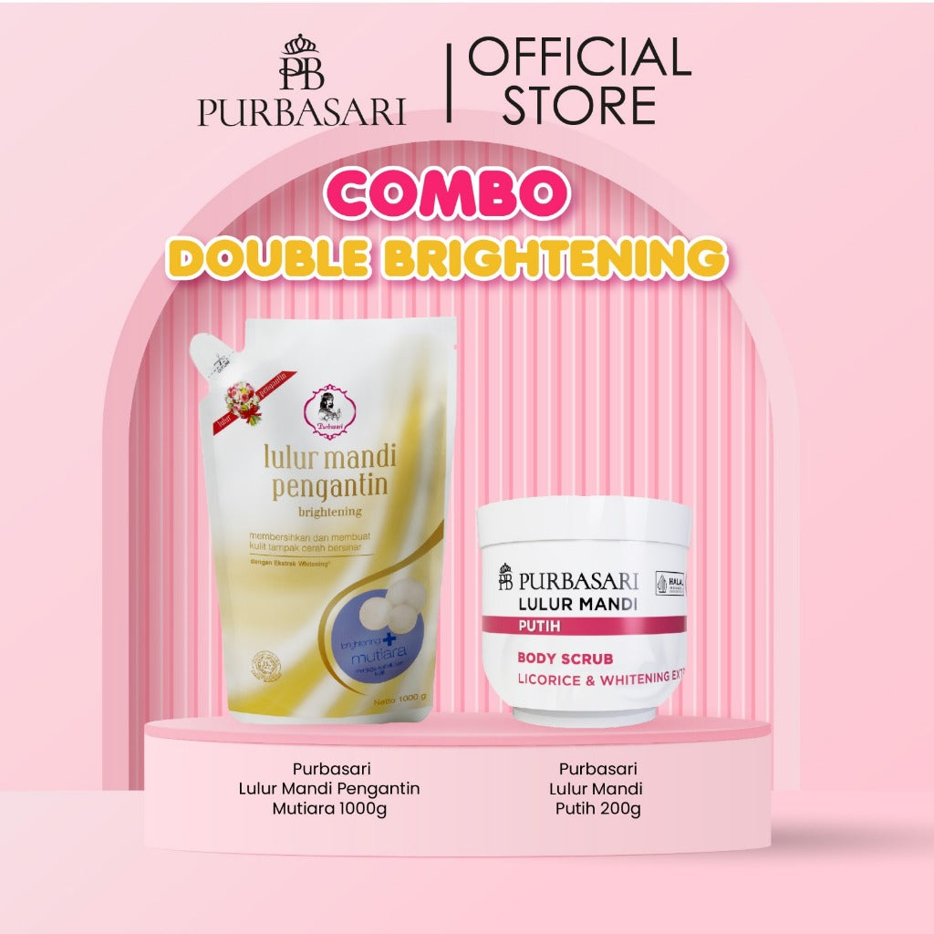 [BUNDLE PRAKTIS] Purbasari Lulur Mandi Pengantin 1KG & Lulur Mandi Putih 200G