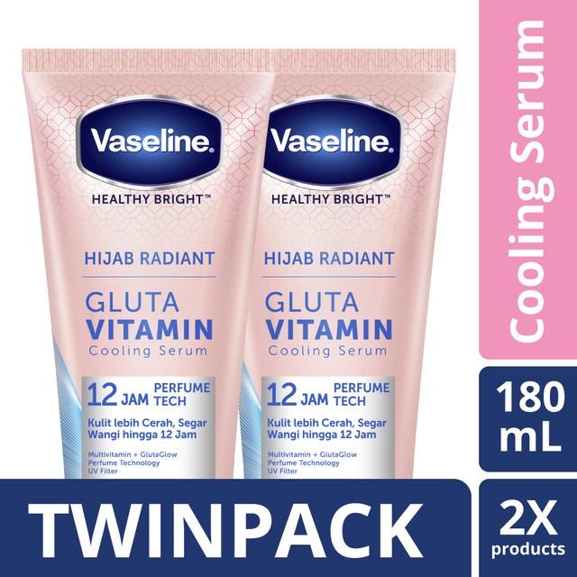 Vaseline Hijab Bright Cooling Body Serum 180ML - Twinpack