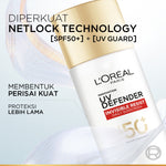 L'Oreal Paris UV Defender Serum Protector Sunscreen SPF 50+ / PA ++++ Skin Care - 50ml (Untuk Mencegah Kulit Tampak Tua 5 Tahun & Melembapkan)