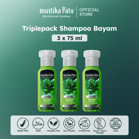 Mustika Ratu Triplepack Shampoo Bayam 75mL