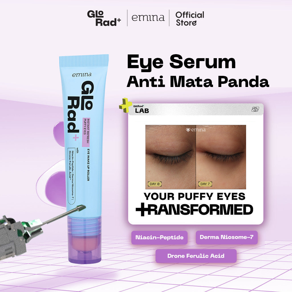 Emina GloRad+ Instant Refresh Puffy Eyes Eye Wake Up Roller - Eye Serum Samarkan Mata Panda, Mencerahkan Kulit Bawah Mata