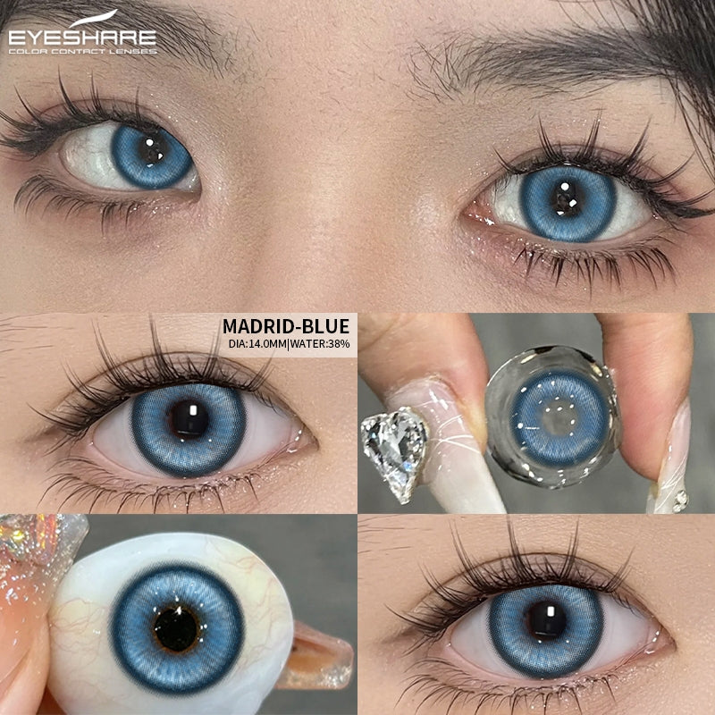 Eyeshare Putih Black Softlens 1Pasang 14.5mm Lensa Kontak Cosplay Softlen