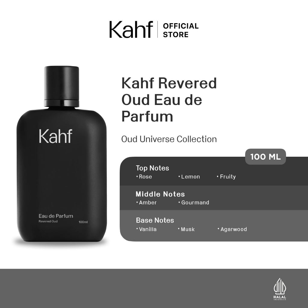 Kahf Revered Oud Eau de Parfum 100 ml Long-Lasting Fragrance (EDP) - Oud and Amber Scent  - Wangi Tahan Lama - Luxury Scent 香水