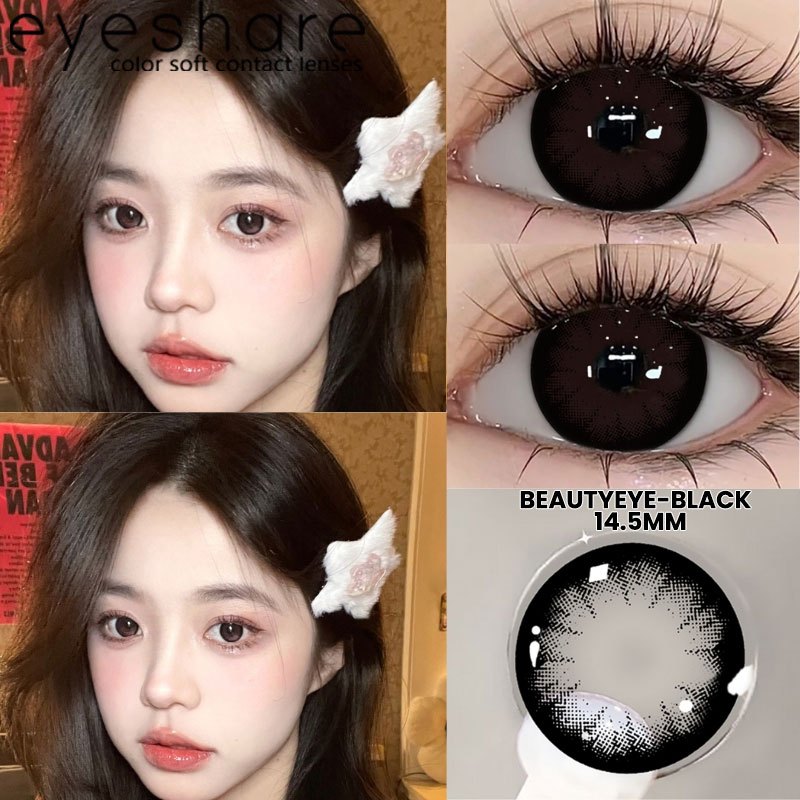 Eyeshare Ocean Darkgray Softlens 1Pasang 14.2mm Big Eyes Softlen Lensa Kontak Warna soflens