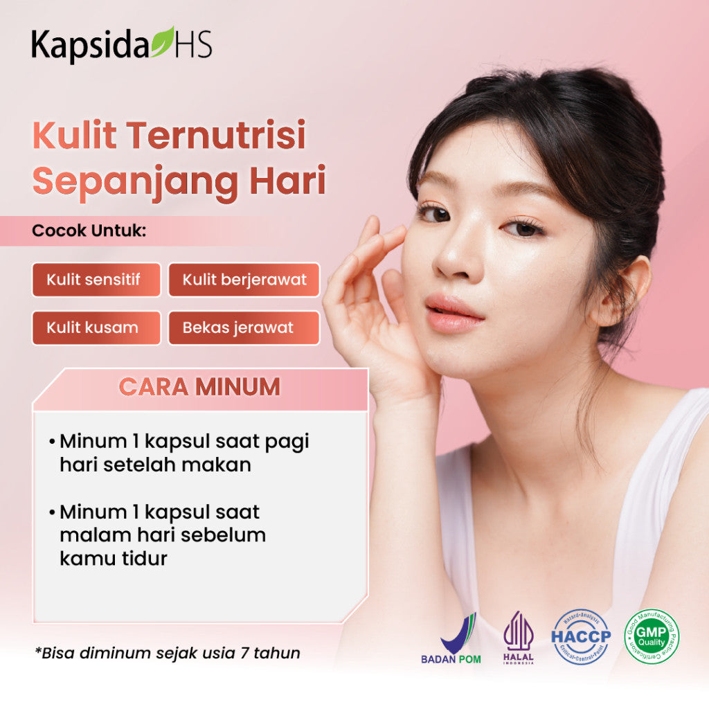 Kembang Bulan Kapsida HS 12 Kapsul FREE SCRUNCHIE KOREA - Obat Jerawat Gatal-gatal Kulit Bisul Alergi Bekas Jerawat Punggung dan Batu Ampuh untuk Kesehatan Kulit