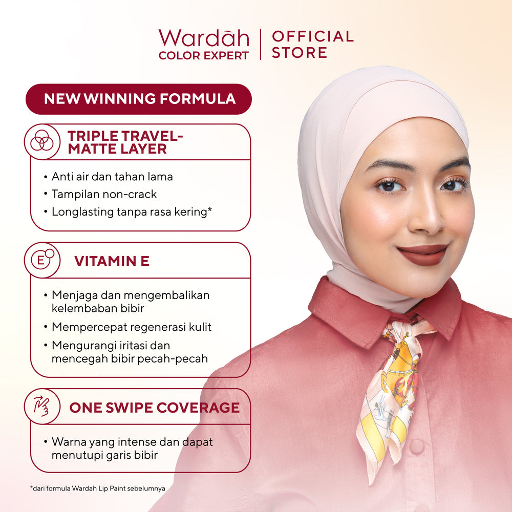 [LIPCALL] WARDAH Colorfit Lip Paint Around the World -  Lip Cream Tahan Lama Hingga 12 Jam, Transferproof, Pigmented -Liptint-Lip-Stain-Lipgloss-Lipstik-Lip Tint-Lip Matte-Lipstick-Lipcream-Lip Longlasting Waterproof Tahan Lama-Makeup-Lipbrary