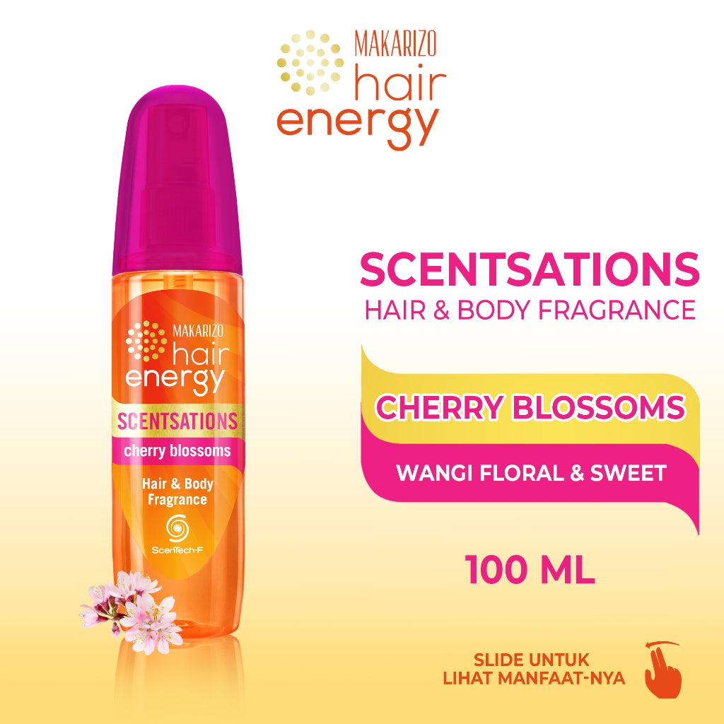 PAKET ISI 2 - Makarizo Hair Energy Scentsations Cherry Blossoms 100 mL Parfum Rambut