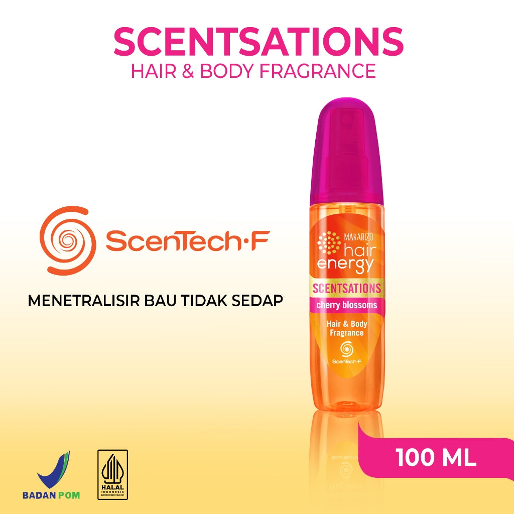 PAKET ISI 2 - Makarizo Hair Energy Scentsations Cherry Blossoms 100 mL Parfum Rambut