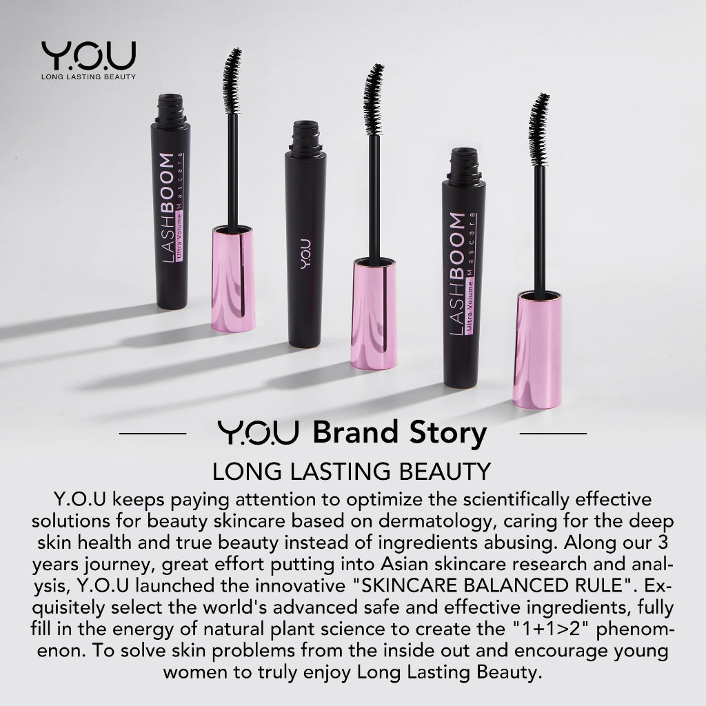 YOU Lashboom Ultra Volume Mascara Maskara Waterproof Tahan 24 Jam Lash Lift Kosmetik Mata