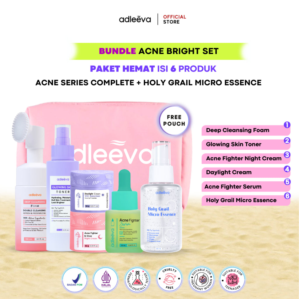 ADLEEVA - [BUNDLE SET] ACNE / WHITENING GLOWING SET (Paket Complete + Moisturizer + Essence) (PAKET HEMAT UNTUNG BANYAK)