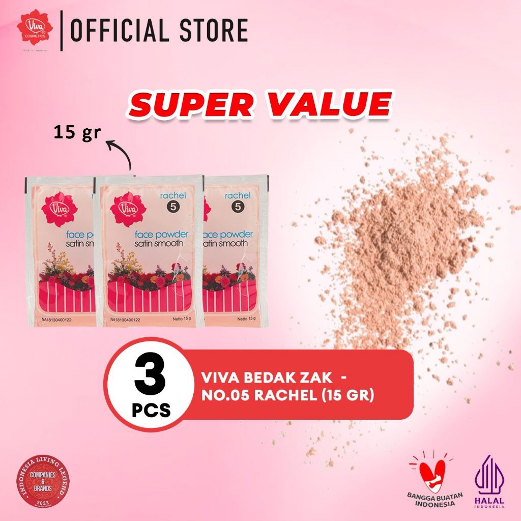 [Super Value !!!] Viva Bedak Zak (Refill - Face Powder) - Tersedia 3 Varian Warna (Isi 3 Pcs)
