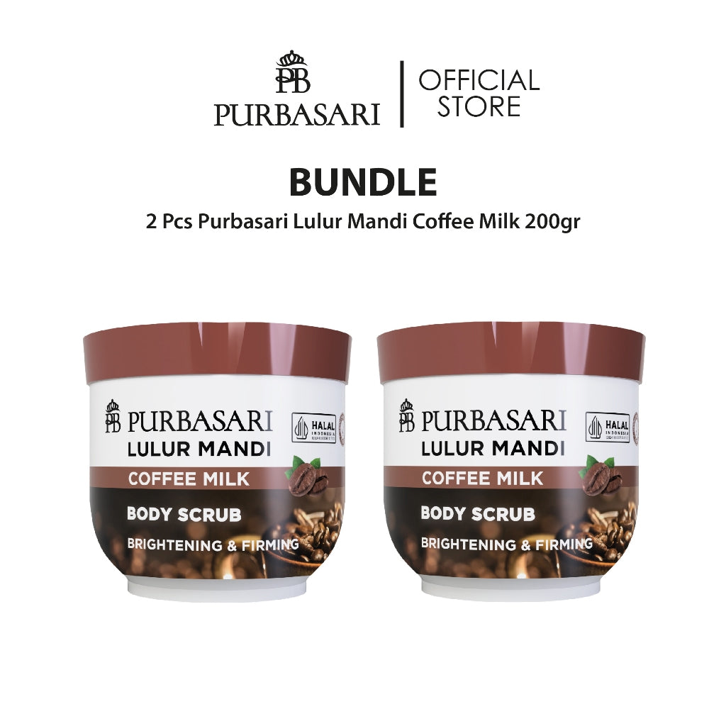 [Bundle Hemat] Purbasari Lulur Mandi Coffee Milk 200g / Lulur Pemutih Whitening Pencerah / Lulur pelembab kulit / Lulur Badan perontok daki / Menyamarkan flek hitam / Melembabkan / Mencerahkan
