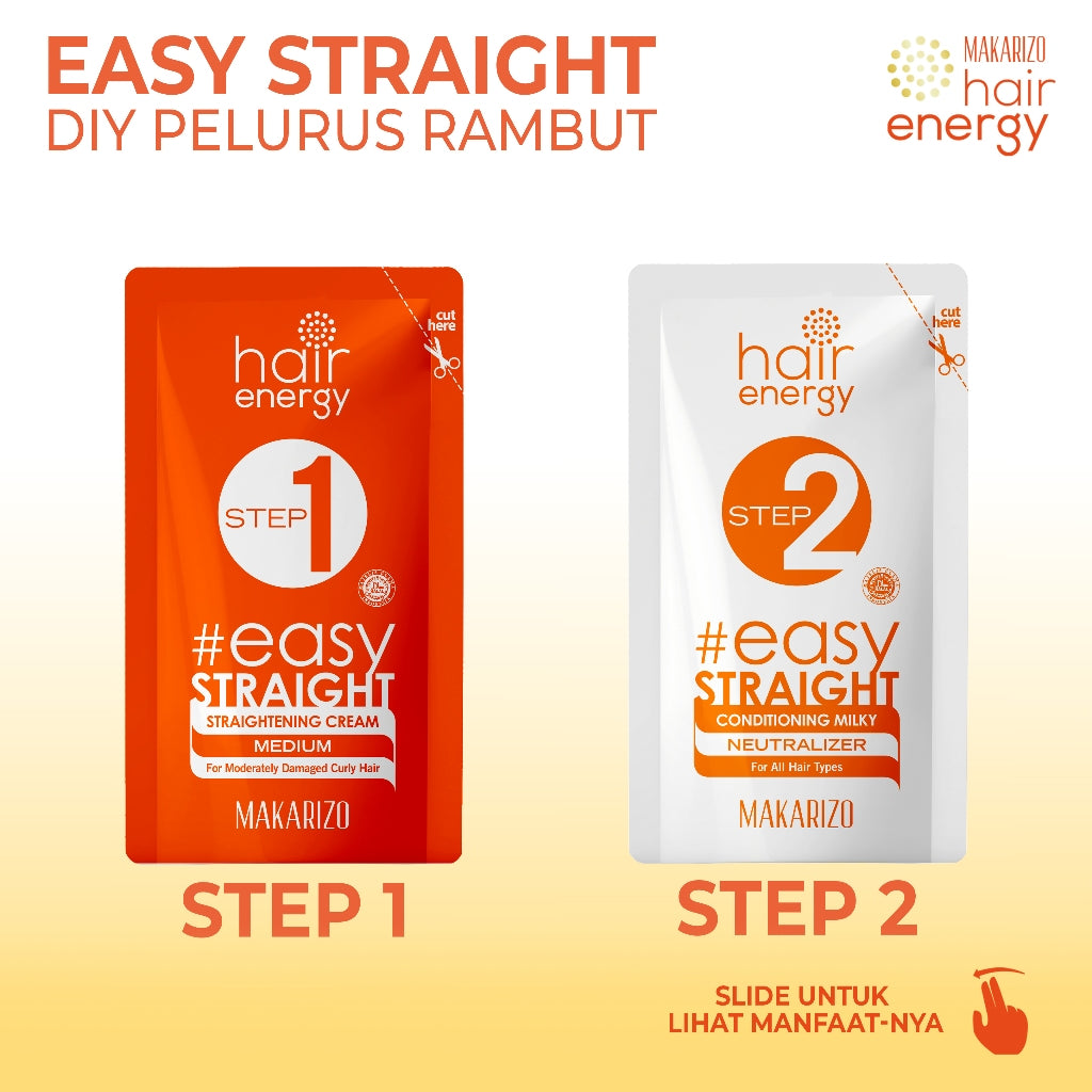 Makarizo Hair Energy Easy Straight - MEDIUM 120 mL Pelurus Rambut