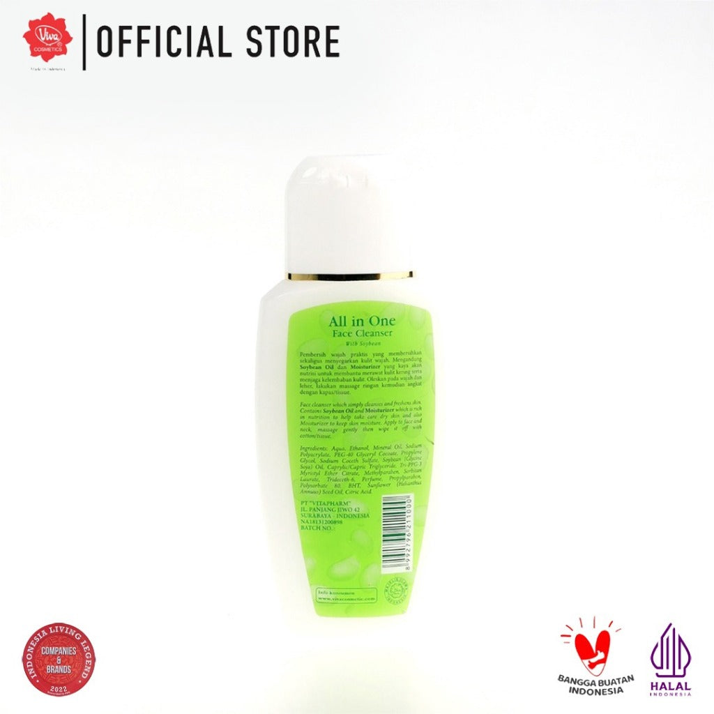 Viva White Face Cleanser All In One With Soybean (UNTUK KULIT KERING)