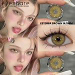 Eyeshare Softlens Omg Abu-Abu Coklat Ungu 1 Pasang 14.0mm Lensa Kontak