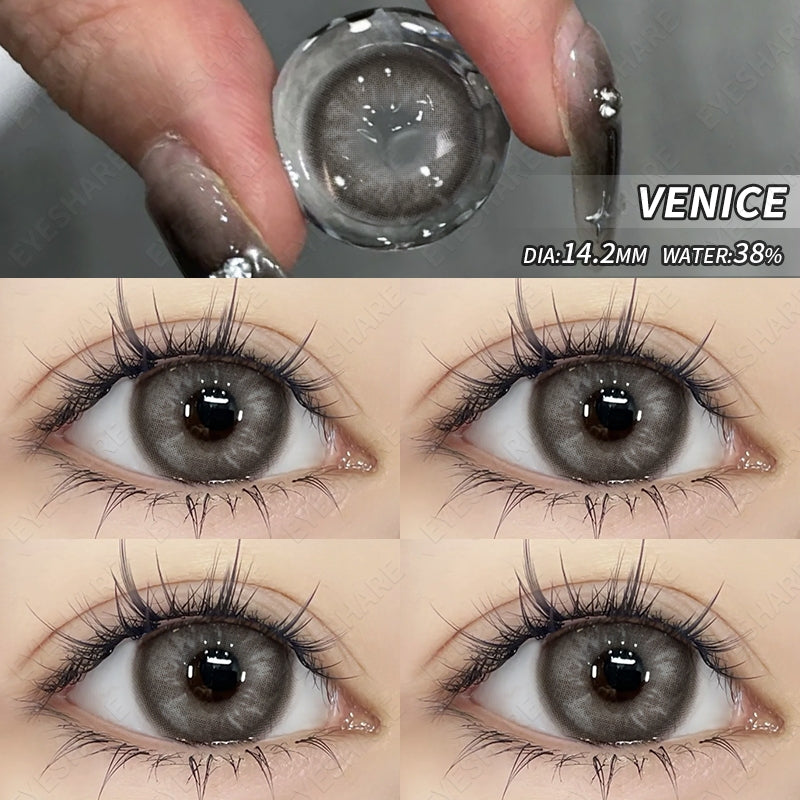 Eyeshare Iceland Brown 1Pasang 14.2mm Lensa Kontak Soflens Warna softlense