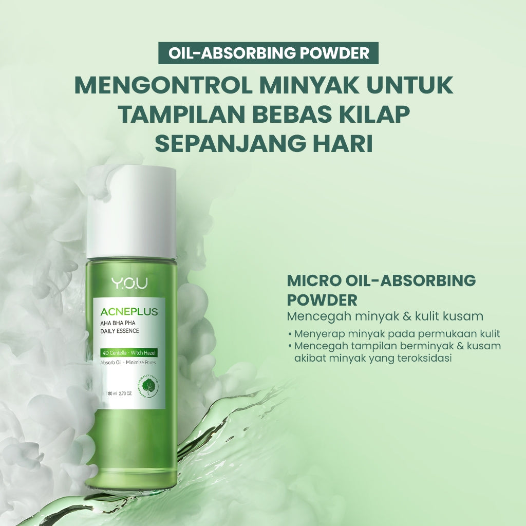 YOU AcnePlus AHA BHA PHA Daily Essence Toner Kulit Berminyak Jerawat Centella dan Oil Control