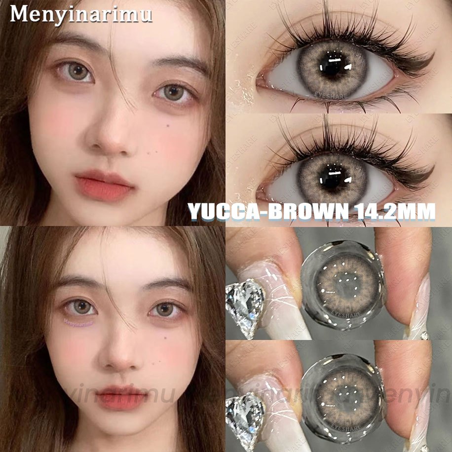 Eyeshare Softlens14.5mm Big Eyes Soft Colored Contact lenses Gray Soflen Mata Yearly Use