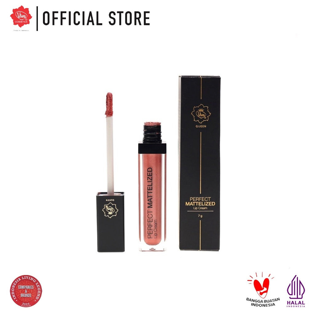 Viva Queen Perfect Mattelized Lip Cream - TRANSFER PROOF & LONG STAY with Emollient & VIT E (Tersedia 5 varian warna)