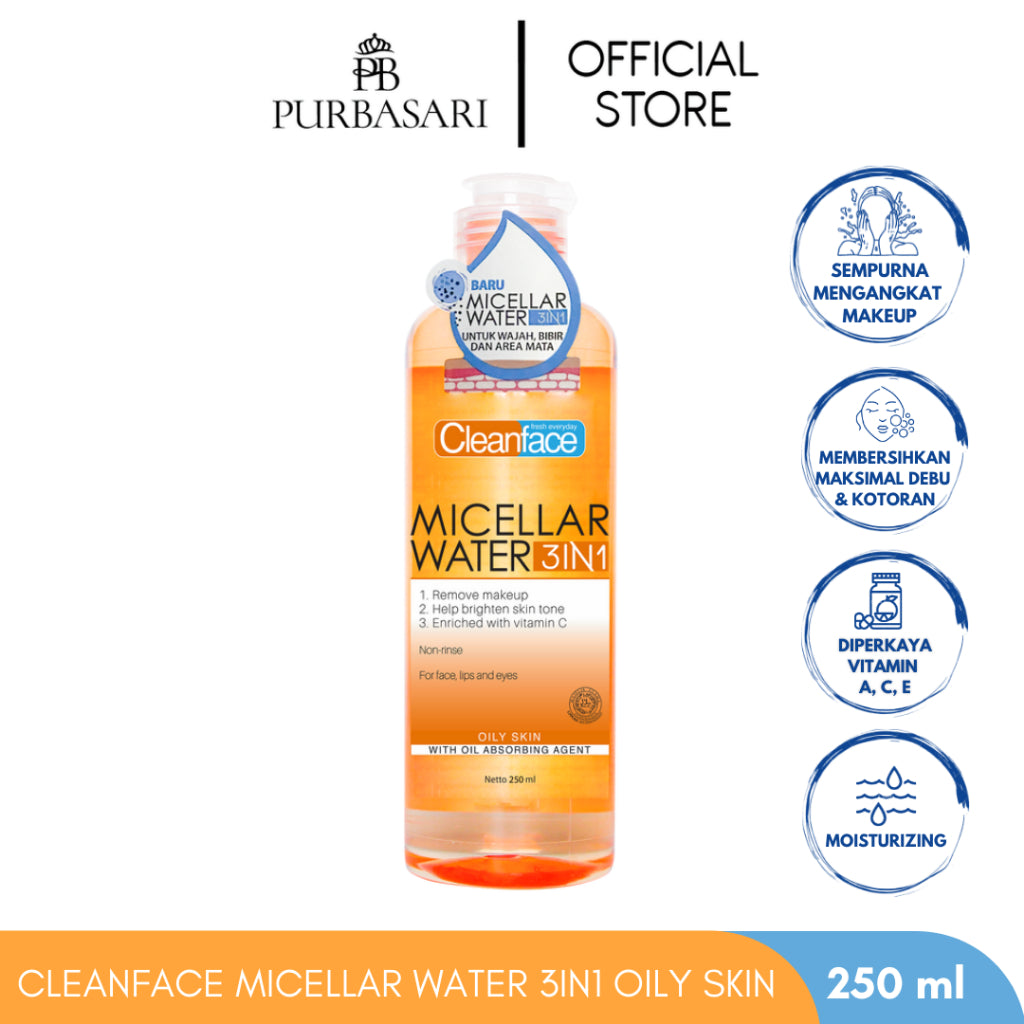 [ISI 2PCS] Purbasari Lulur Mandi Pengantin 1kg + Cleanface Micellar Water Oily Skin 250ml