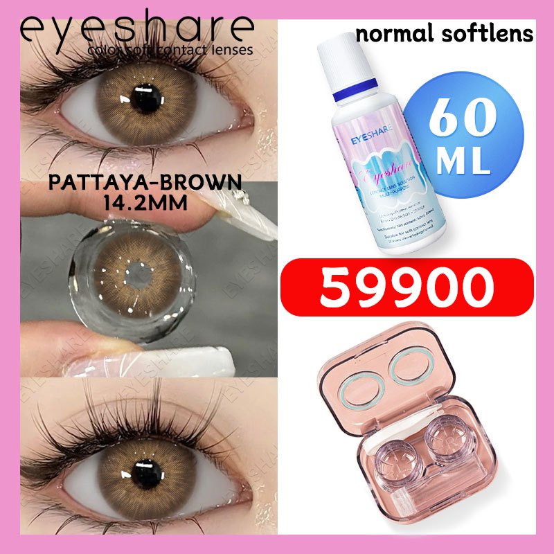 Eyeshare 1Pasang Softlens 14.5mm + Solution Cairan 60ml + kotak cermin