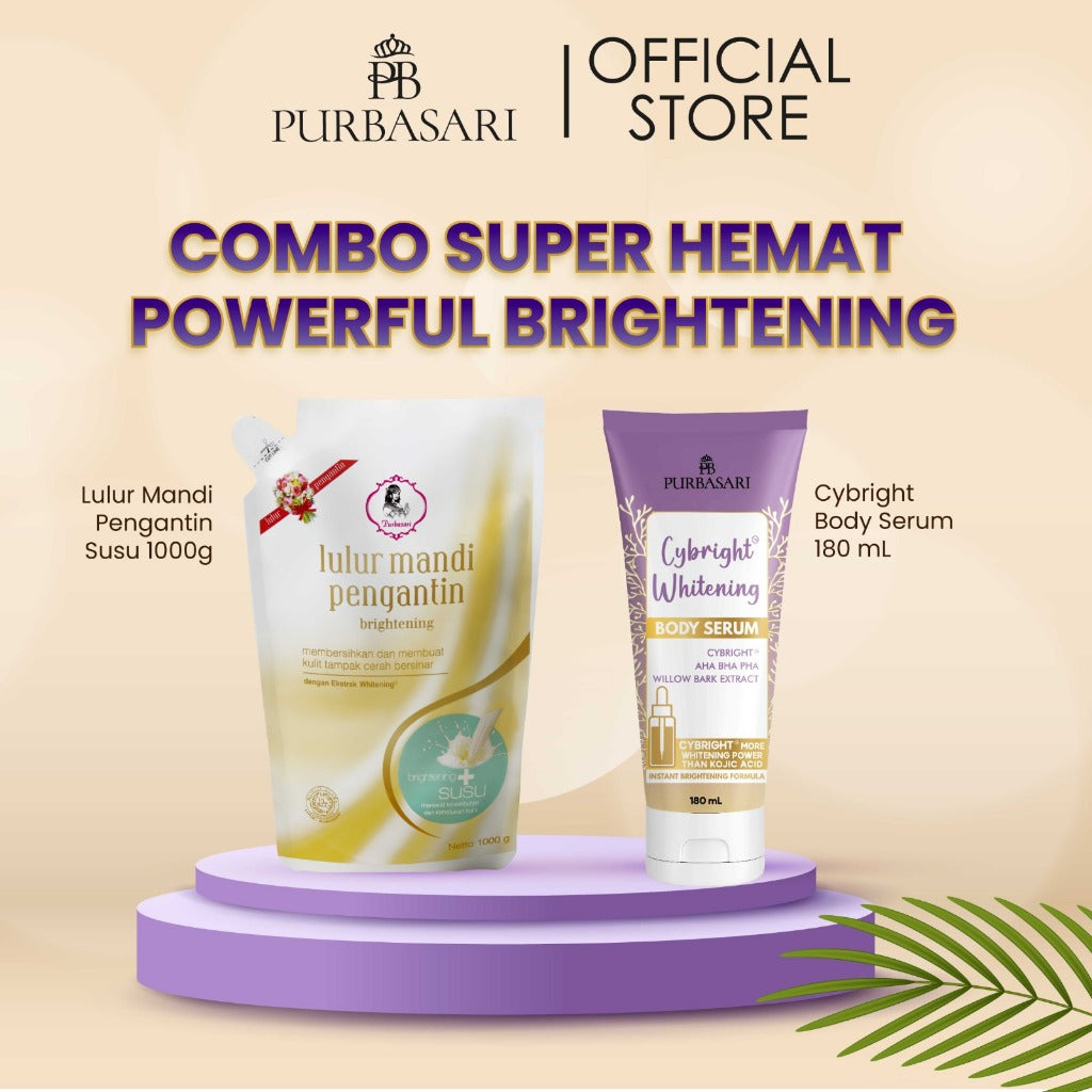 [ISI 2PCS] Bundle Purbasari Lulur Pengantin 1kg & Cybright Whitening Body serum 180ml