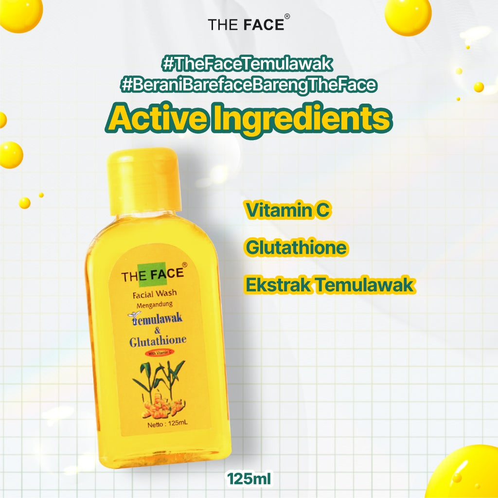 THE FACE Temulawak Facial Wash with Glutathione 125ml - Sabun Cuci Muka / Pembersih Muka